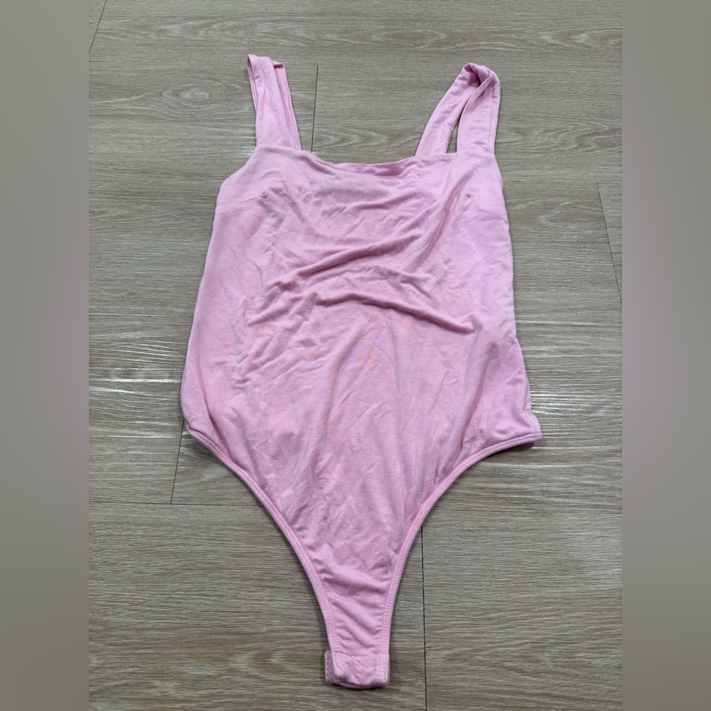 Vici Pink Square Neck Bodysuit